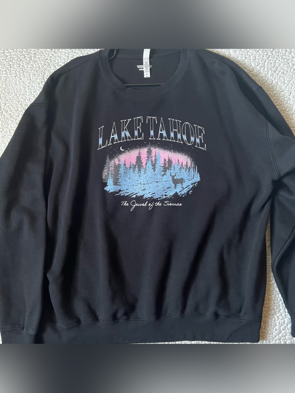 Lake Tahoe Graphic Crewneck Sweatshirt - Black
